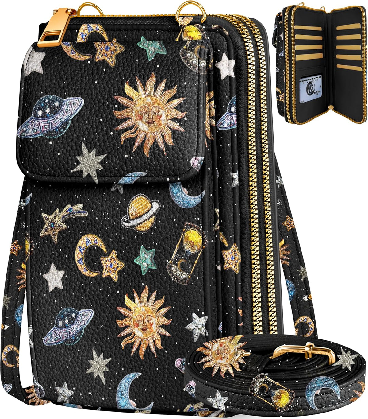 Phone Purse for Women - Cute Small Crossbody Bags Cellphone Wallet with Adjustable Strap Zipper and Card Slots