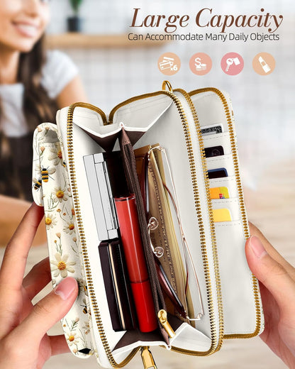 Phone Purse for Women - Cute Small Crossbody Bags Cellphone Wallet with Adjustable Strap Zipper and Card Slots