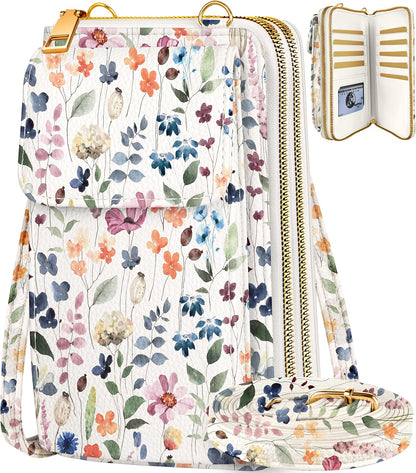 Phone Purse for Women - Cute Small Crossbody Bags Cellphone Wallet with Adjustable Strap Zipper and Card Slots