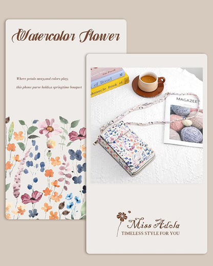 Phone Purse for Women - Cute Small Crossbody Bags Cellphone Wallet with Adjustable Strap Zipper and Card Slots