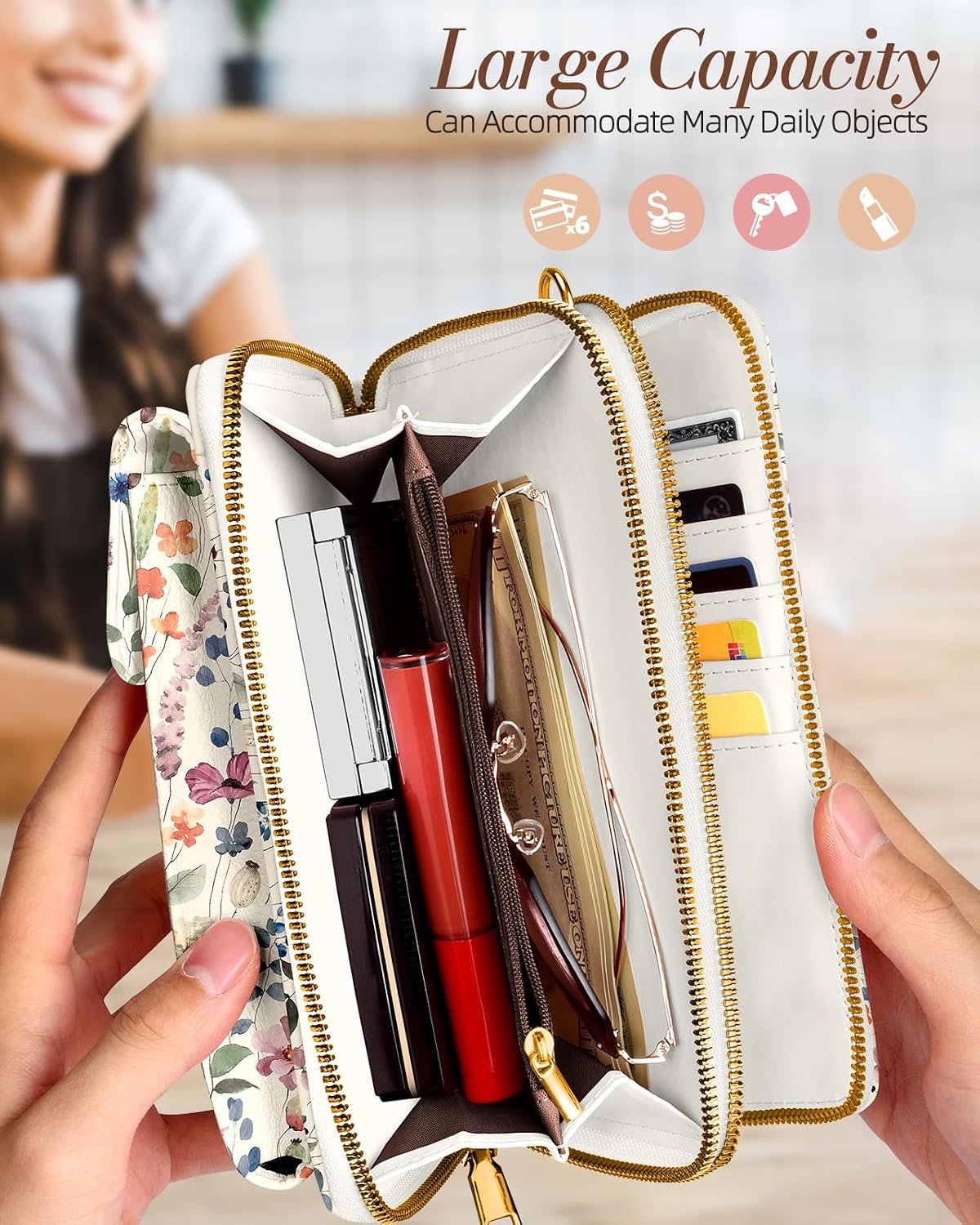 Phone Purse for Women - Cute Small Crossbody Bags Cellphone Wallet with Adjustable Strap Zipper and Card Slots