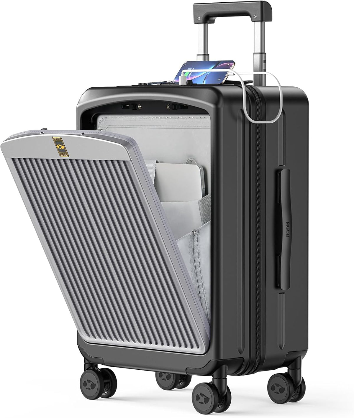 Carry on Luggage Airline Approved, 20 Inch with TSA Lock | PC Hard Shell Suitcase with Double Spinner Wheels and USB Port, Lightweight for Travel & Business