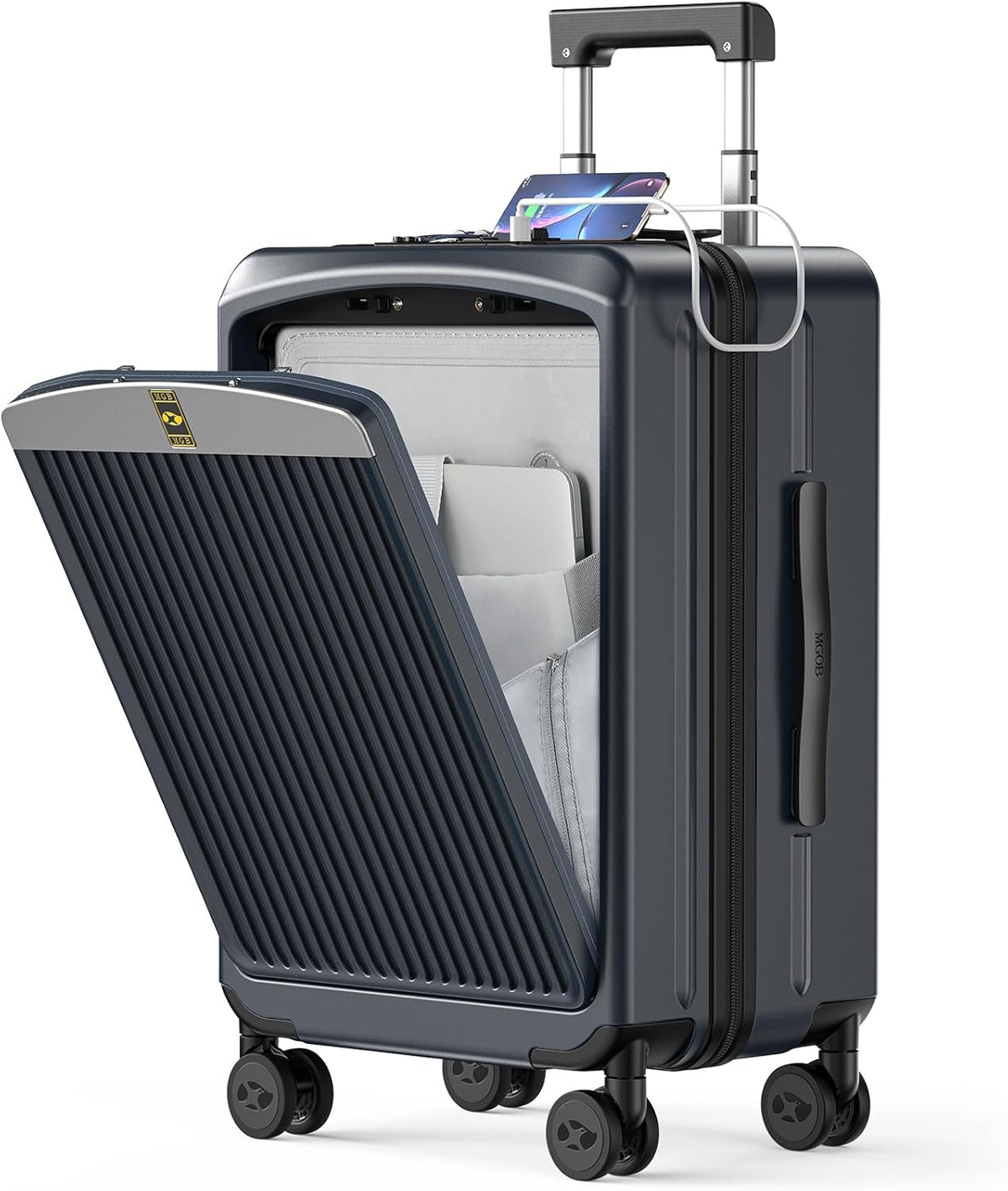 Carry on Luggage Airline Approved, 20 Inch with TSA Lock | PC Hard Shell Suitcase with Double Spinner Wheels and USB Port, Lightweight for Travel & Business