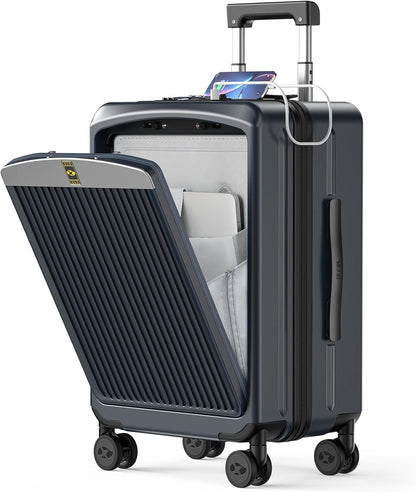 Carry on Luggage Airline Approved, 20 Inch with TSA Lock | PC Hard Shell Suitcase with Double Spinner Wheels and USB Port, Lightweight for Travel & Business