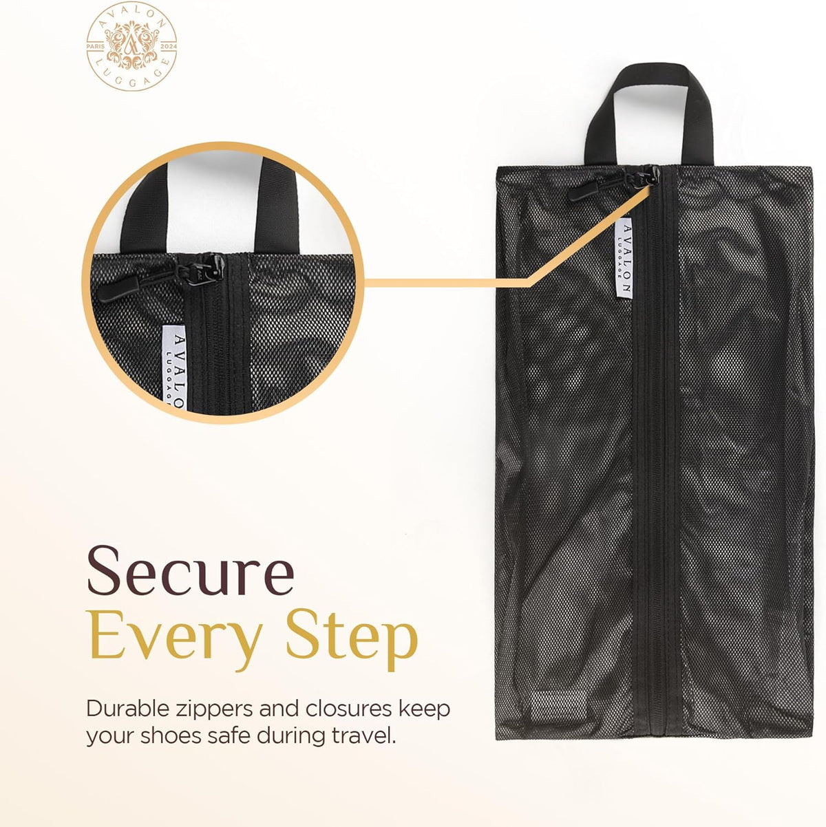 Shoe Bags for Travel - Footwear Organizer for Suitcases, Gym, Work Trips (Yellow Flower)