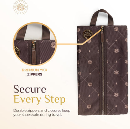 Shoe Bags for Travel - Footwear Organizer for Suitcases, Gym, Work Trips (Yellow Flower)