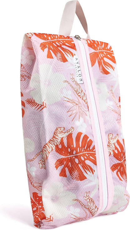 Shoe Bags for Travel - Footwear Organizer for Suitcases, Gym, Work Trips (Yellow Flower)