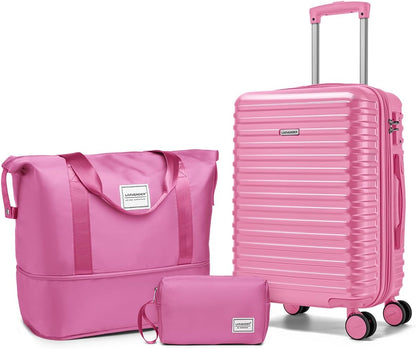 Carry on Luggage 22x14x9 Airline Approved, Expandable 20 Inch Hardside Suitcase with Wheels TSA Lock, PC+ABS Lightweight Carry on Suitcases for Women and Men, Lake Green (20/DB/TB)