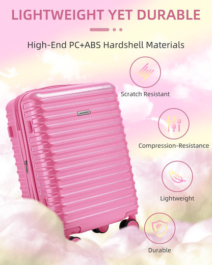 Carry on Luggage 22x14x9 Airline Approved, Expandable 20 Inch Hardside Suitcase with Wheels TSA Lock, PC+ABS Lightweight Carry on Suitcases for Women and Men, Lake Green (20/DB/TB)