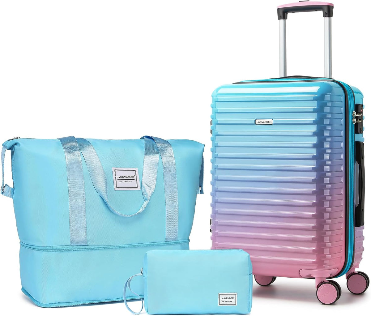 Carry on Luggage 22x14x9 Airline Approved, Expandable 20 Inch Hardside Suitcase with Wheels TSA Lock, PC+ABS Lightweight Carry on Suitcases for Women and Men, Lake Green (20/DB/TB)