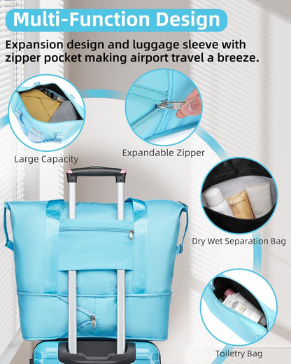 Carry on Luggage 22x14x9 Airline Approved, Expandable 20 Inch Hardside Suitcase with Wheels TSA Lock, PC+ABS Lightweight Carry on Suitcases for Women and Men, Lake Green (20/DB/TB)