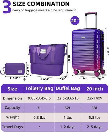 Carry on Luggage 22x14x9 Airline Approved, Expandable 20 Inch Hardside Suitcase with Wheels TSA Lock, PC+ABS Lightweight Carry on Suitcases for Women and Men, Lake Green (20/DB/TB)