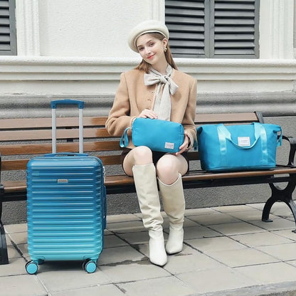 Carry on Luggage 22x14x9 Airline Approved, Expandable 20 Inch Hardside Suitcase with Wheels TSA Lock, PC+ABS Lightweight Carry on Suitcases for Women and Men, Lake Green (20/DB/TB)