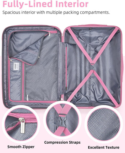 Carry on Luggage 22x14x9 Airline Approved, Expandable 20 Inch Hardside Suitcase with Wheels TSA Lock, PC+ABS Lightweight Carry on Suitcases for Women and Men, Lake Green (20/DB/TB)