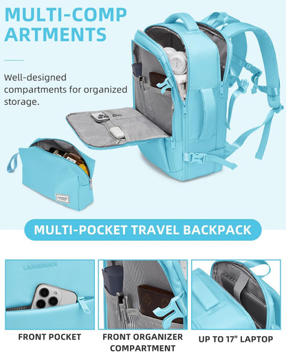 Carry on Luggage 22x14x9 Airline Approved, Expandable 20 Inch Hardside Suitcase with Wheels TSA Lock, PC+ABS Lightweight Carry on Suitcases for Women and Men, Lake Green (20/DB/TB)
