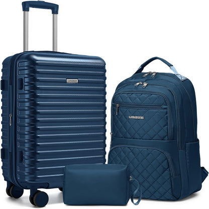 Carry on Luggage 22x14x9 Airline Approved, Expandable 20 Inch Hardside Suitcase with Wheels TSA Lock, PC+ABS Lightweight Carry on Suitcases for Women and Men, Lake Green (20/DB/TB)