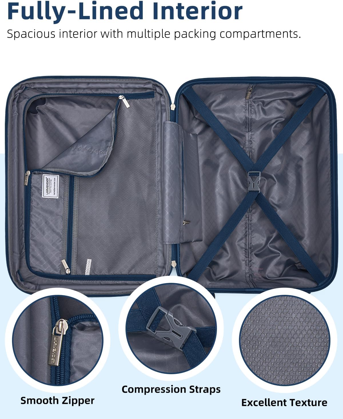 Carry on Luggage 22x14x9 Airline Approved, Expandable 20 Inch Hardside Suitcase with Wheels TSA Lock, PC+ABS Lightweight Carry on Suitcases for Women and Men, Lake Green (20/DB/TB)