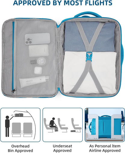 Carry on Luggage 22x14x9 Airline Approved, Expandable 20 Inch Hardside Suitcase with Wheels TSA Lock, PC+ABS Lightweight Carry on Suitcases for Women and Men, Lake Green (20/DB/TB)