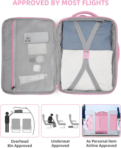 Carry on Luggage 22x14x9 Airline Approved, Expandable 20 Inch Hardside Suitcase with Wheels TSA Lock, PC+ABS Lightweight Carry on Suitcases for Women and Men, Lake Green (20/DB/TB)