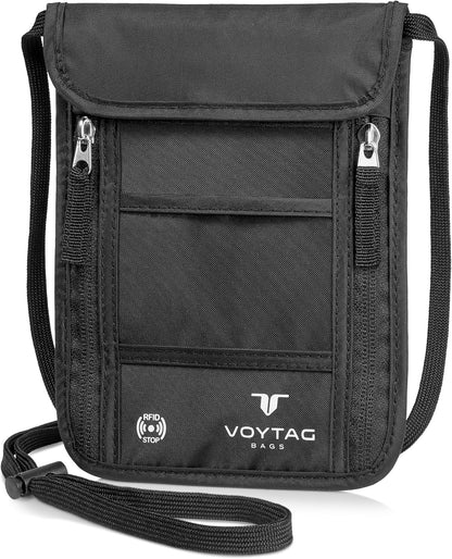 Travel Money Belt & Passport Holder - RFID Blocking Slim Travel Wallet & Fanny Pack for Men and Women - Essential Travel Pouch for Cash, Credit Cards, and Documents