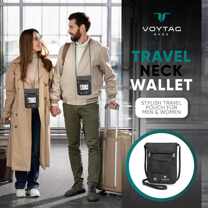 Travel Money Belt & Passport Holder - RFID Blocking Slim Travel Wallet & Fanny Pack for Men and Women - Essential Travel Pouch for Cash, Credit Cards, and Documents