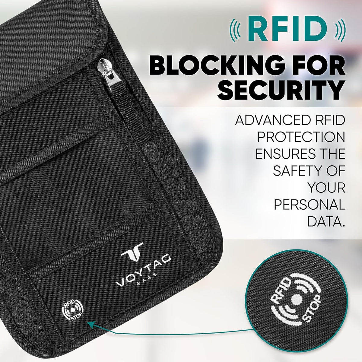 Travel Money Belt & Passport Holder - RFID Blocking Slim Travel Wallet & Fanny Pack for Men and Women - Essential Travel Pouch for Cash, Credit Cards, and Documents