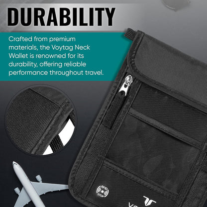 Travel Money Belt & Passport Holder - RFID Blocking Slim Travel Wallet & Fanny Pack for Men and Women - Essential Travel Pouch for Cash, Credit Cards, and Documents