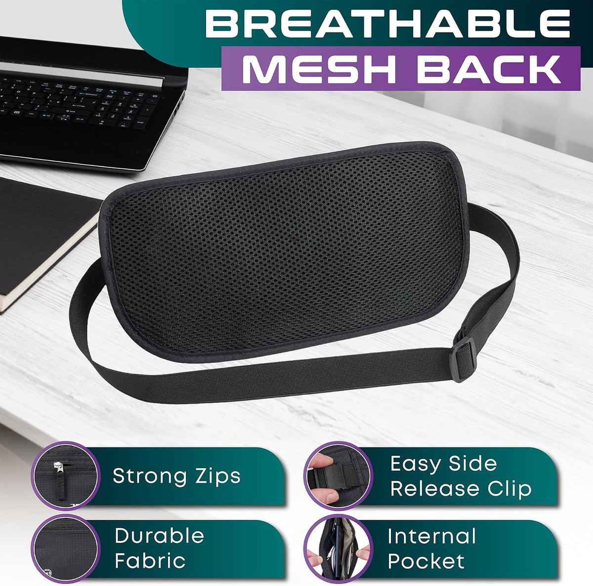 Travel Money Belt & Passport Holder - RFID Blocking Slim Travel Wallet & Fanny Pack for Men and Women - Essential Travel Pouch for Cash, Credit Cards, and Documents