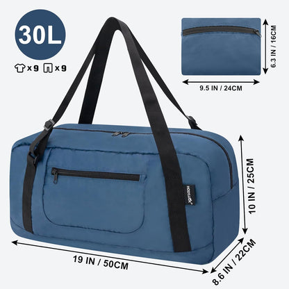 Foldable Travel Duffel Bag For Women & Men Luggage Great for Gym - large navy blue