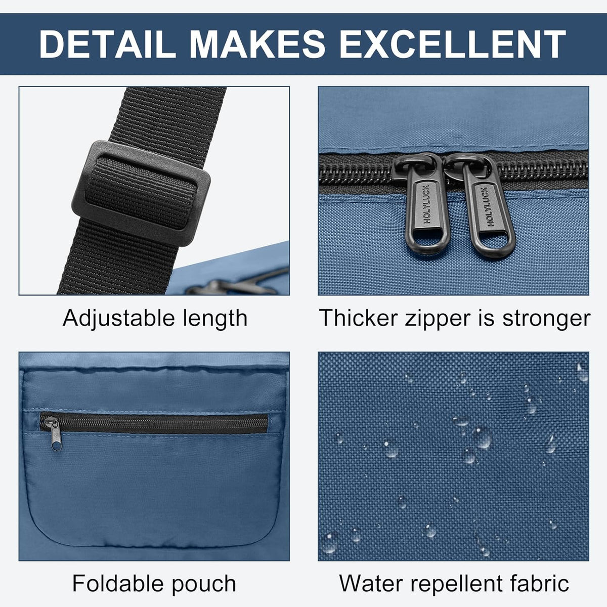Foldable Travel Duffel Bag For Women & Men Luggage Great for Gym - large navy blue