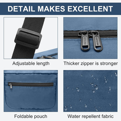 Foldable Travel Duffel Bag For Women & Men Luggage Great for Gym - large navy blue