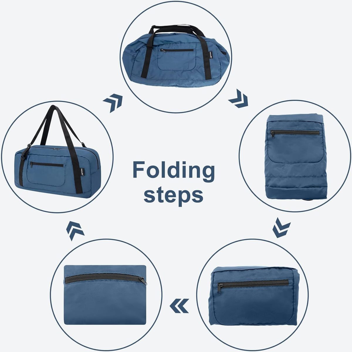 Foldable Travel Duffel Bag For Women & Men Luggage Great for Gym - large navy blue