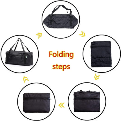 Foldable Travel Duffel Bag For Women & Men Luggage Great for Gym - large navy blue
