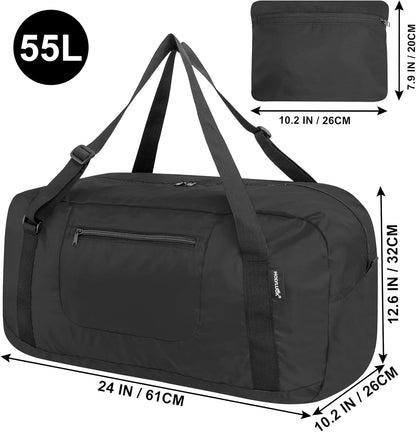 Foldable Travel Duffel Bag For Women & Men Luggage Great for Gym - large navy blue