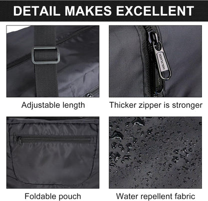 Foldable Travel Duffel Bag For Women & Men Luggage Great for Gym - large navy blue