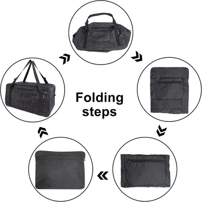 Foldable Travel Duffel Bag For Women & Men Luggage Great for Gym - large navy blue
