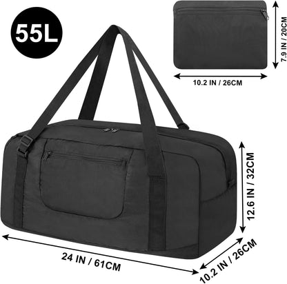 Foldable Travel Duffel Bag For Women & Men Luggage Great for Gym - large navy blue