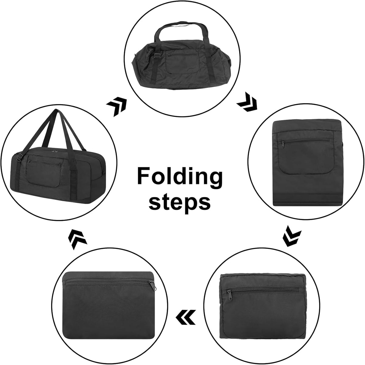 Foldable Travel Duffel Bag For Women & Men Luggage Great for Gym - large navy blue