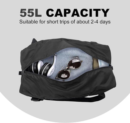 Foldable Travel Duffel Bag For Women & Men Luggage Great for Gym - large navy blue
