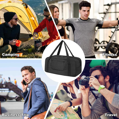 Foldable Travel Duffel Bag For Women & Men Luggage Great for Gym - large navy blue