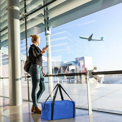 Foldable Travel Duffel Bag For Women & Men Luggage Great for Gym - large navy blue