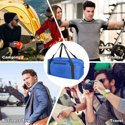 Foldable Travel Duffel Bag For Women & Men Luggage Great for Gym - large navy blue
