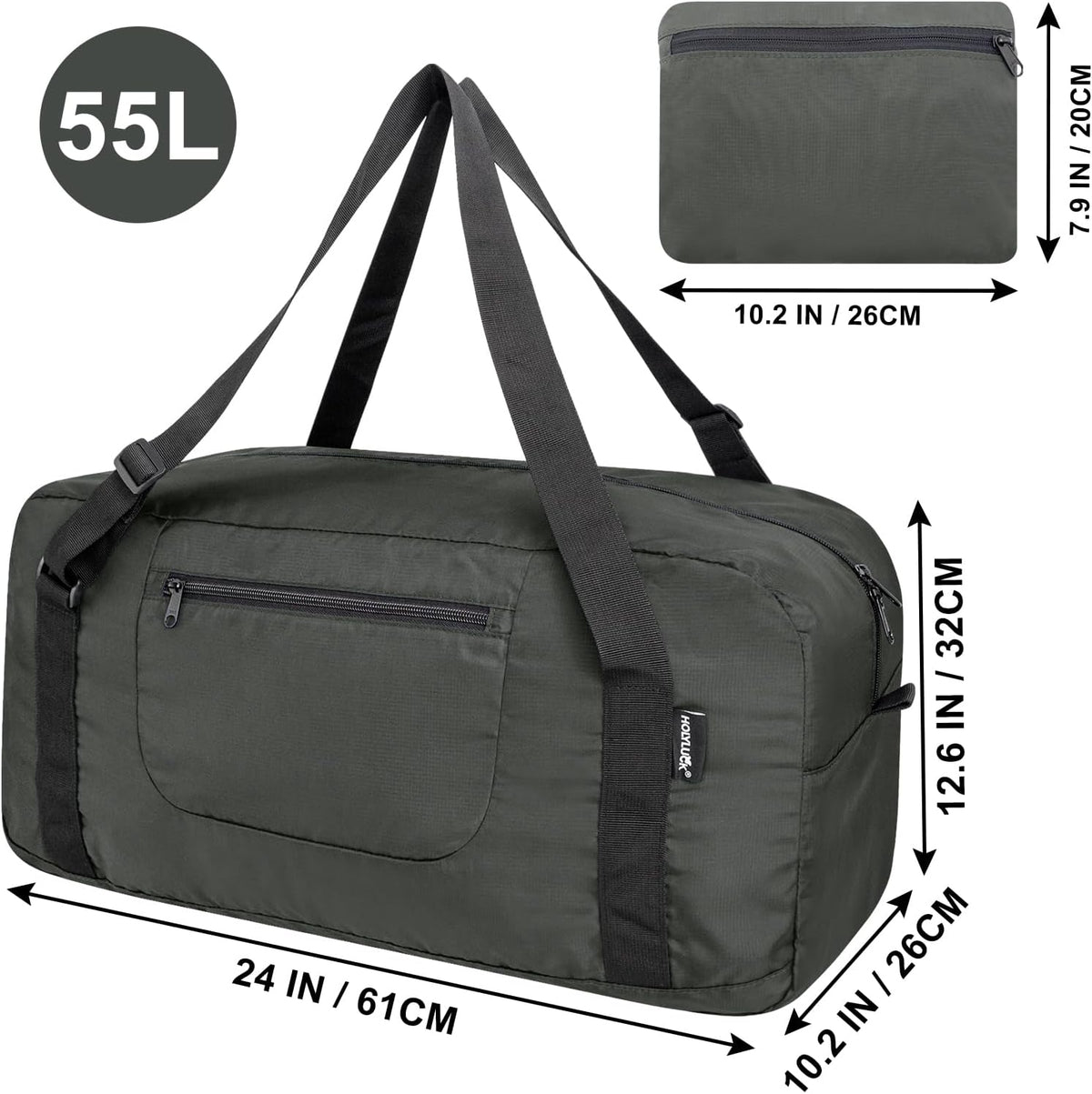Foldable Travel Duffel Bag For Women & Men Luggage Great for Gym - large navy blue