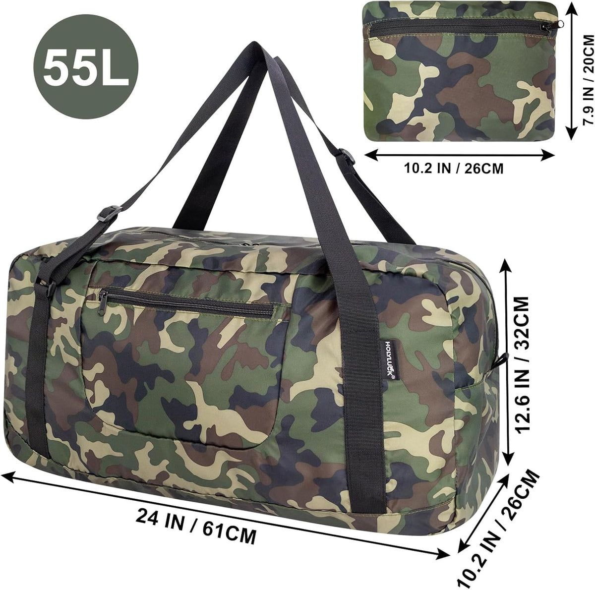 Foldable Travel Duffel Bag For Women & Men Luggage Great for Gym - large navy blue