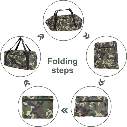 Foldable Travel Duffel Bag For Women & Men Luggage Great for Gym - large navy blue