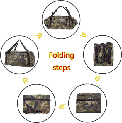 Foldable Travel Duffel Bag For Women & Men Luggage Great for Gym - large navy blue