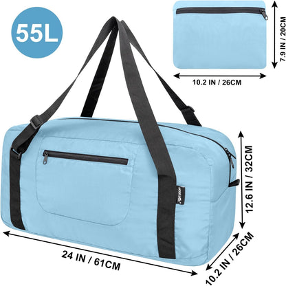 Foldable Travel Duffel Bag For Women & Men Luggage Great for Gym - large navy blue