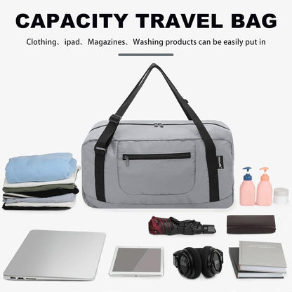 Foldable Travel Duffel Bag For Women & Men Luggage Great for Gym - large navy blue