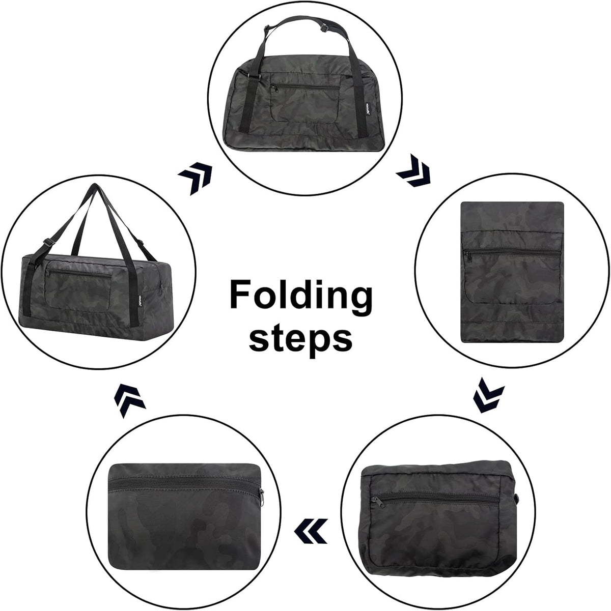 Foldable Travel Duffel Bag For Women & Men Luggage Great for Gym - large navy blue