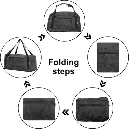 Foldable Travel Duffel Bag For Women & Men Luggage Great for Gym - large navy blue